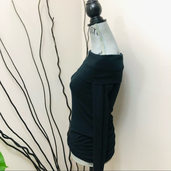 Zara Off Shoulder Mini Black Dress Knit Top Longsleeves - Picture 4 of 9